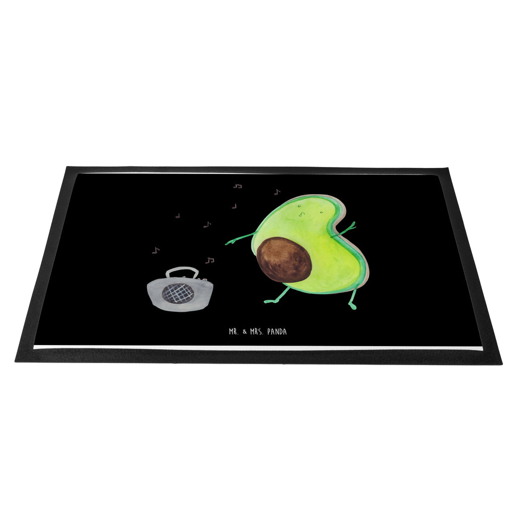 Fußmatte Avocado tanzt Türvorleger, Schmutzmatte, Fußabtreter, Matte, Schmutzfänger, Fußabstreifer, Schmutzfangmatte, Türmatte, Motivfußmatte, Haustürmatte, Vorleger, Avocado, Veggie, Vegan, Gesund