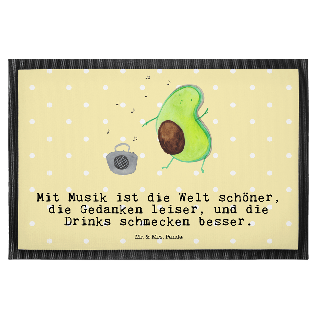Fußmatte Avocado tanzt Türvorleger, Schmutzmatte, Fußabtreter, Matte, Schmutzfänger, Fußabstreifer, Schmutzfangmatte, Türmatte, Motivfußmatte, Haustürmatte, Vorleger, Avocado, Veggie, Vegan, Gesund