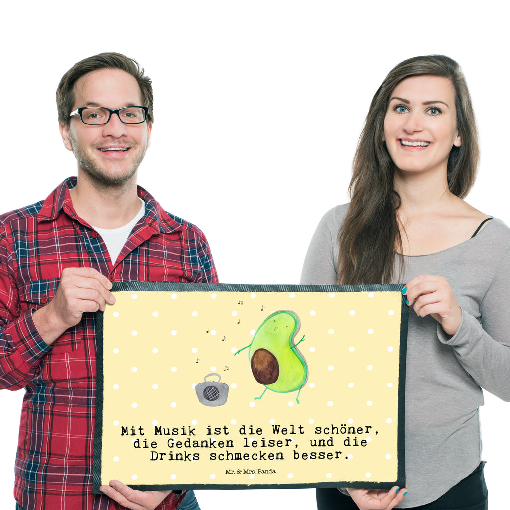 Fußmatte Avocado tanzt Türvorleger, Schmutzmatte, Fußabtreter, Matte, Schmutzfänger, Fußabstreifer, Schmutzfangmatte, Türmatte, Motivfußmatte, Haustürmatte, Vorleger, Avocado, Veggie, Vegan, Gesund