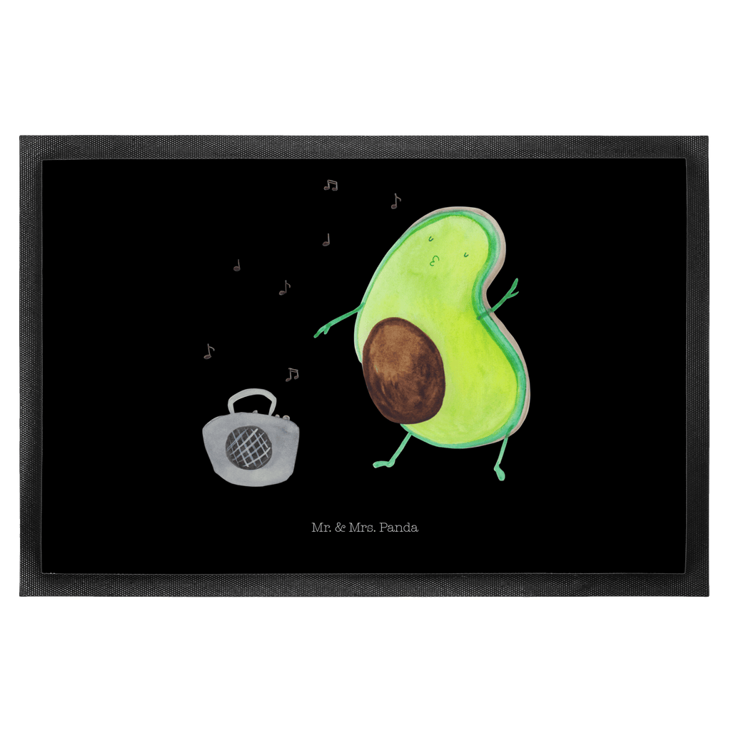 Fußmatte Avocado tanzt Türvorleger, Schmutzmatte, Fußabtreter, Matte, Schmutzfänger, Fußabstreifer, Schmutzfangmatte, Türmatte, Motivfußmatte, Haustürmatte, Vorleger, Avocado, Veggie, Vegan, Gesund