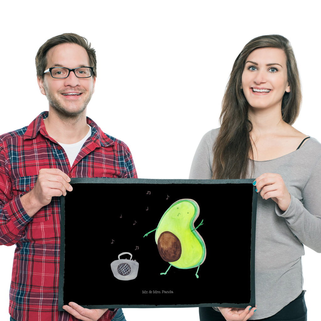 Fußmatte Avocado tanzt Türvorleger, Schmutzmatte, Fußabtreter, Matte, Schmutzfänger, Fußabstreifer, Schmutzfangmatte, Türmatte, Motivfußmatte, Haustürmatte, Vorleger, Avocado, Veggie, Vegan, Gesund