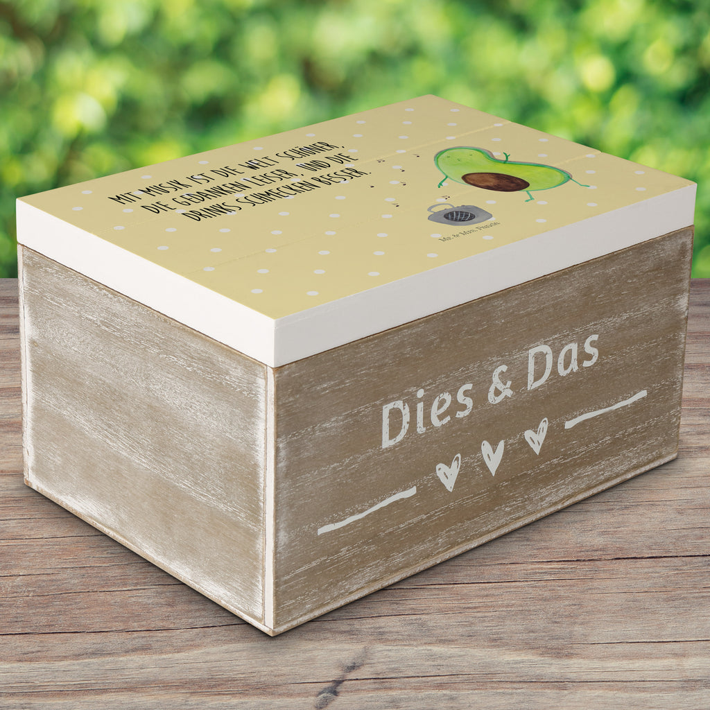 Holzkiste Avocado tanzt Holzkiste, Kiste, Schatzkiste, Truhe, Schatulle, XXL, Erinnerungsbox, Erinnerungskiste, Dekokiste, Aufbewahrungsbox, Avocado, Veggie, Vegan, Gesund