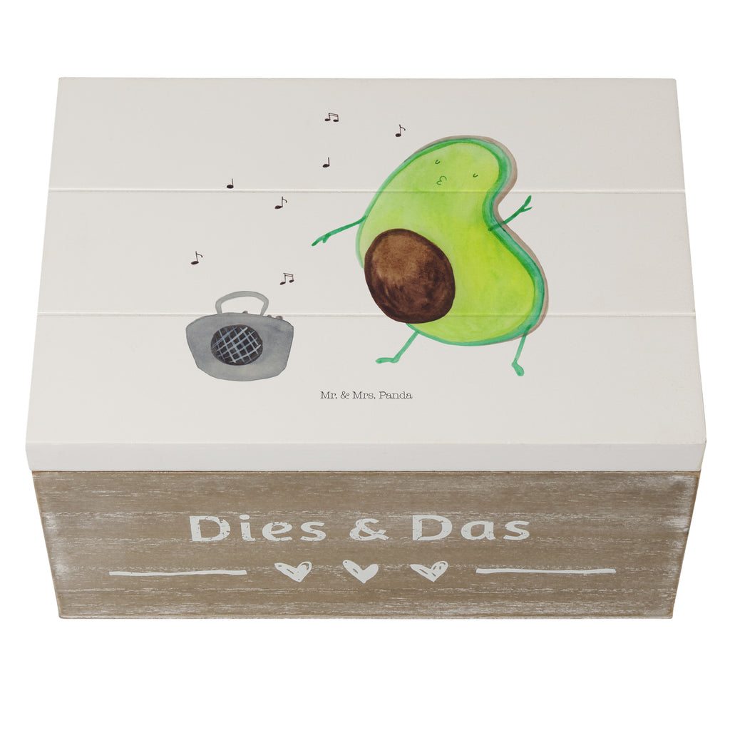 Holzkiste Avocado tanzt Holzkiste, Kiste, Schatzkiste, Truhe, Schatulle, XXL, Erinnerungsbox, Erinnerungskiste, Dekokiste, Aufbewahrungsbox, Avocado, Veggie, Vegan, Gesund