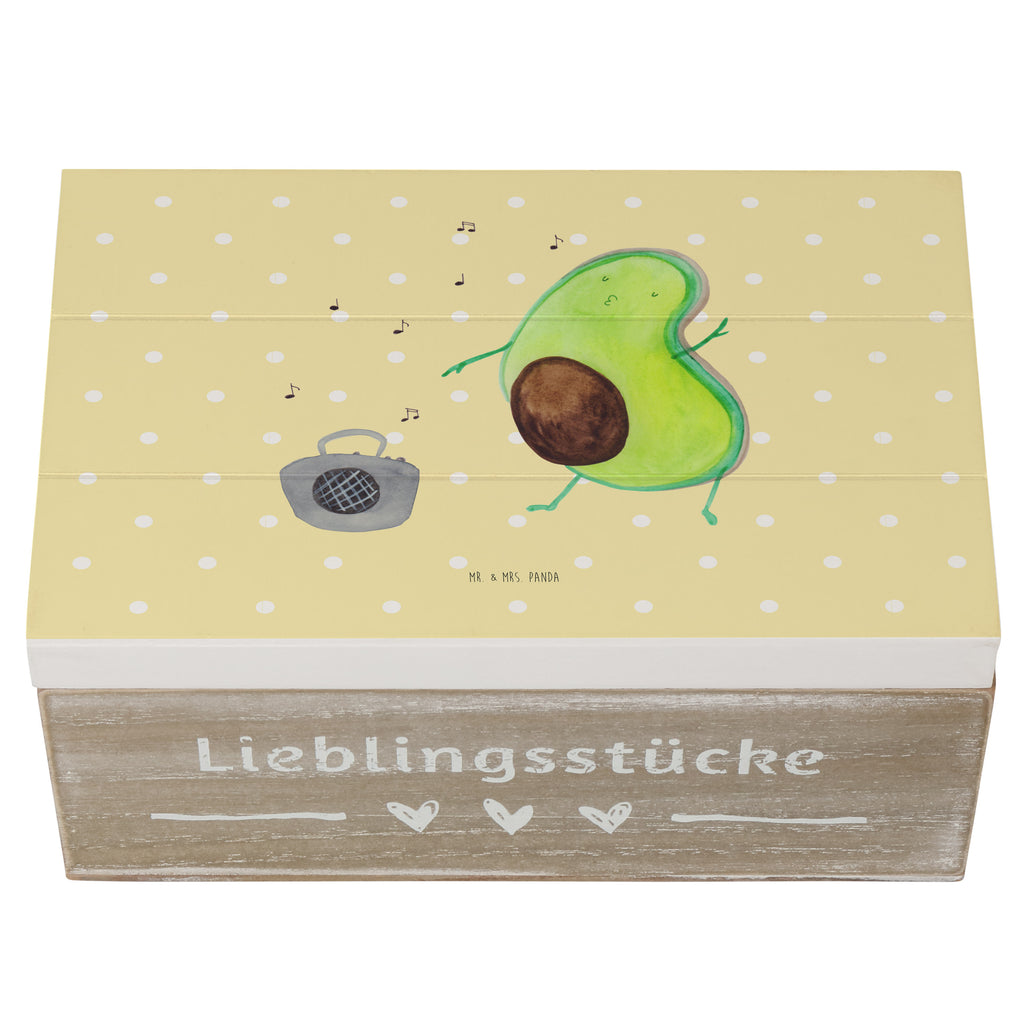 Holzkiste Avocado tanzt Holzkiste, Kiste, Schatzkiste, Truhe, Schatulle, XXL, Erinnerungsbox, Erinnerungskiste, Dekokiste, Aufbewahrungsbox, Avocado, Veggie, Vegan, Gesund