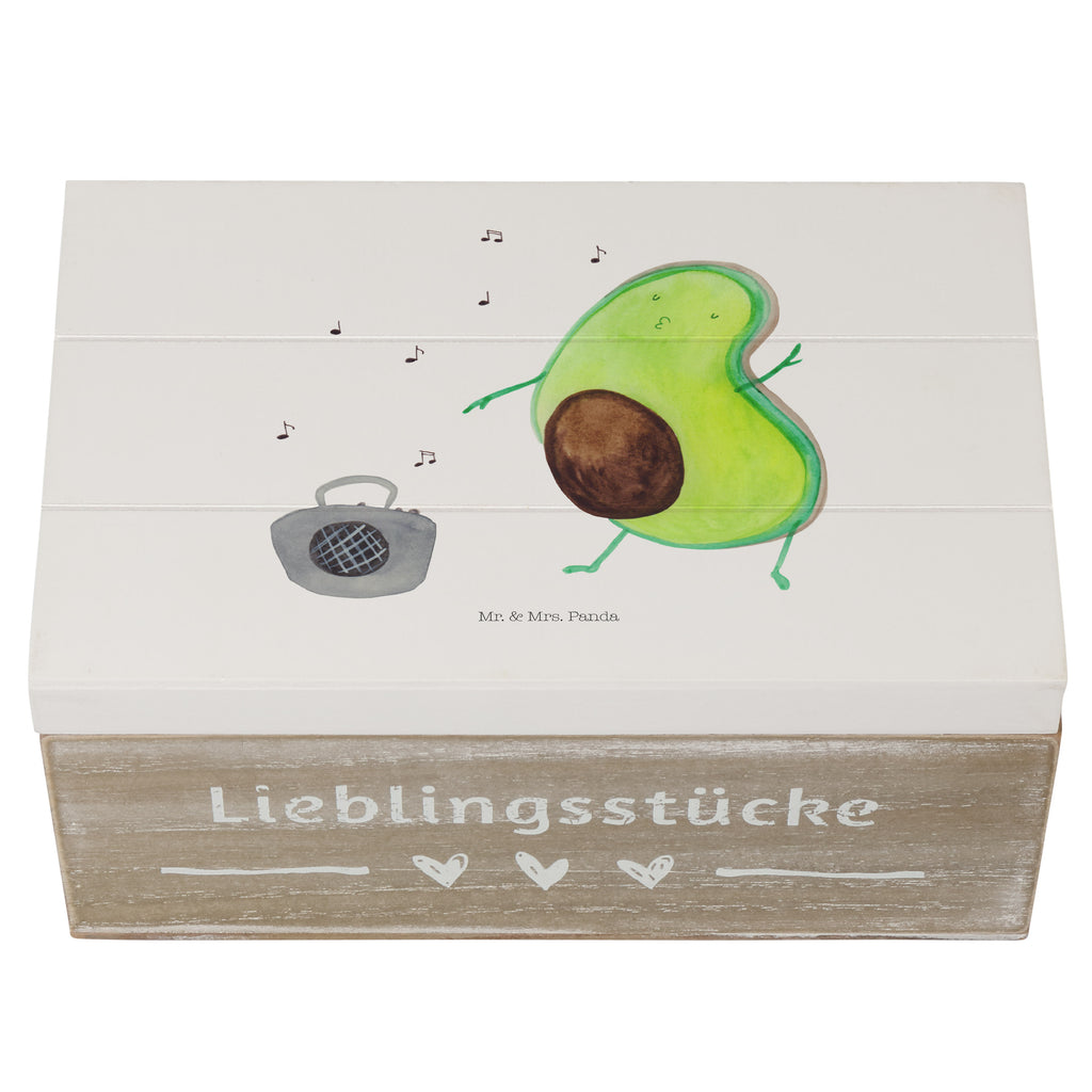 Holzkiste Avocado tanzt Holzkiste, Kiste, Schatzkiste, Truhe, Schatulle, XXL, Erinnerungsbox, Erinnerungskiste, Dekokiste, Aufbewahrungsbox, Avocado, Veggie, Vegan, Gesund