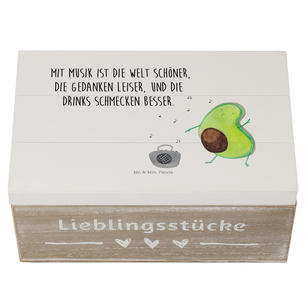 Holzkiste Avocado tanzt Holzkiste, Kiste, Schatzkiste, Truhe, Schatulle, XXL, Erinnerungsbox, Erinnerungskiste, Dekokiste, Aufbewahrungsbox, Avocado, Veggie, Vegan, Gesund