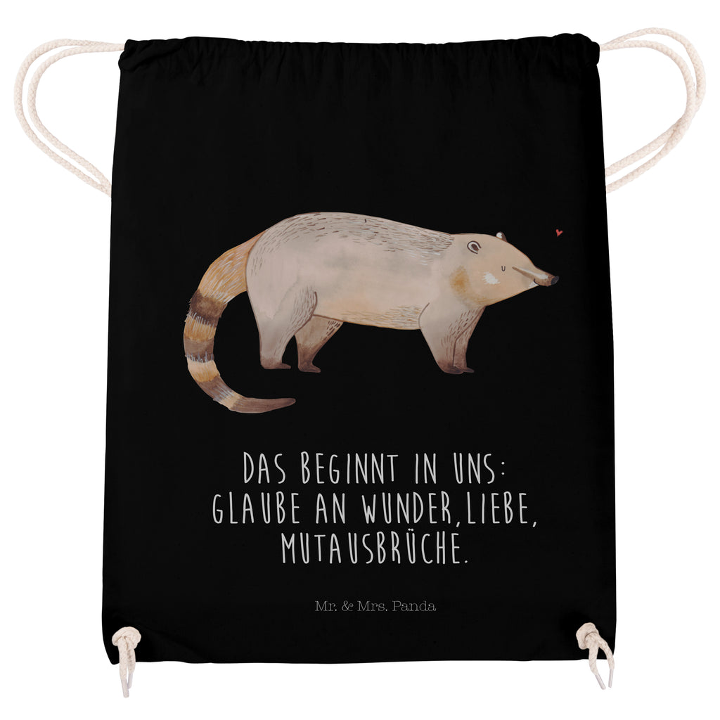 Sportbeutel Nasenbaer Turnbeutel, Beutel, Sporttasche, Tasche, Stoffbeutel, Tiermotive, Gute Laune, lustige Sprüche, Tiere, Nasenbär, Nasenbären, Rüsselbär, Bär