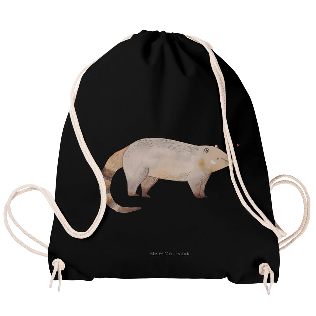 Sportbeutel Nasenbaer Turnbeutel, Beutel, Sporttasche, Tasche, Stoffbeutel, Tiermotive, Gute Laune, lustige Sprüche, Tiere, Nasenbär, Nasenbären, Rüsselbär, Bär