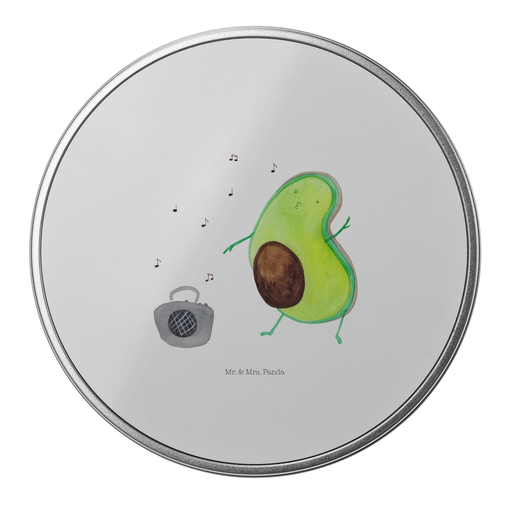 Blechdose rund Avocado tanzt Metalldose, Keksdose, Dose, Vorratsdose, Geschenkbox, Avocado, Veggie, Vegan, Gesund