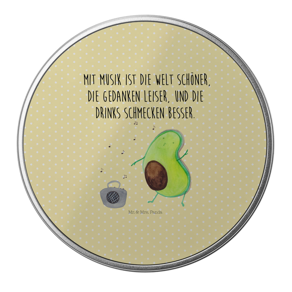 Blechdose rund Avocado tanzt Metalldose, Keksdose, Dose, Vorratsdose, Geschenkbox, Avocado, Veggie, Vegan, Gesund