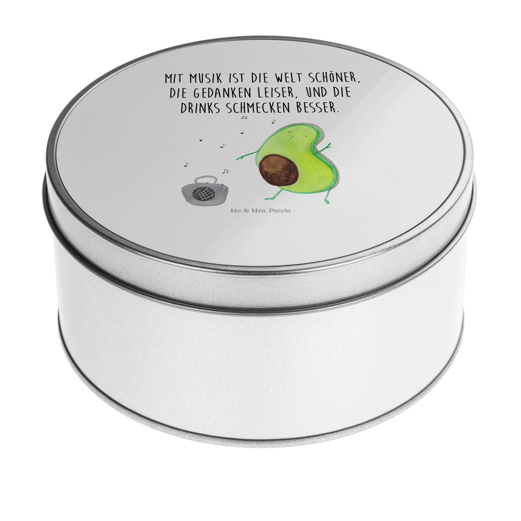 Blechdose rund Avocado tanzt Metalldose, Keksdose, Dose, Vorratsdose, Geschenkbox, Avocado, Veggie, Vegan, Gesund