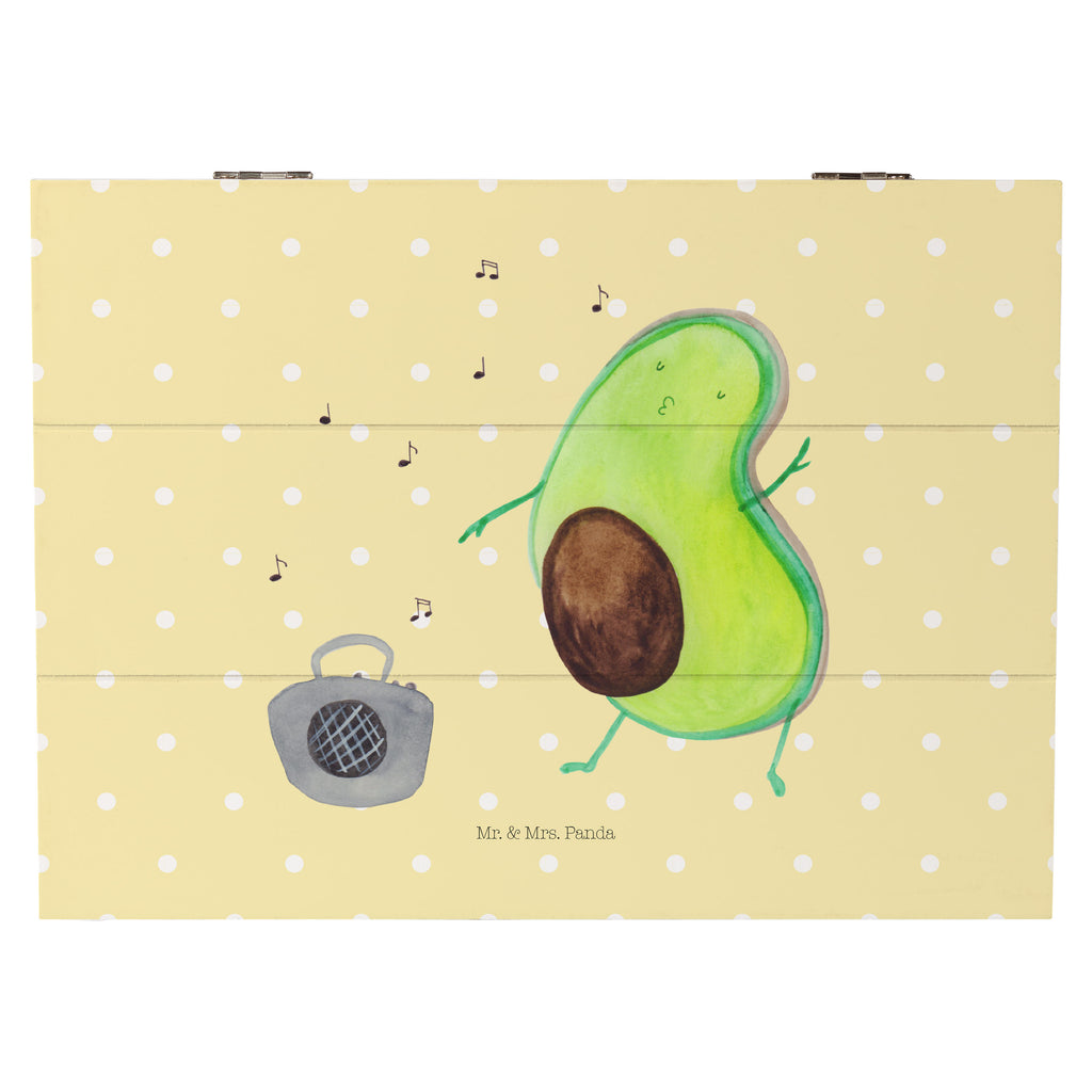 Holzkiste Avocado tanzt Holzkiste, Kiste, Schatzkiste, Truhe, Schatulle, XXL, Erinnerungsbox, Erinnerungskiste, Dekokiste, Aufbewahrungsbox, Avocado, Veggie, Vegan, Gesund