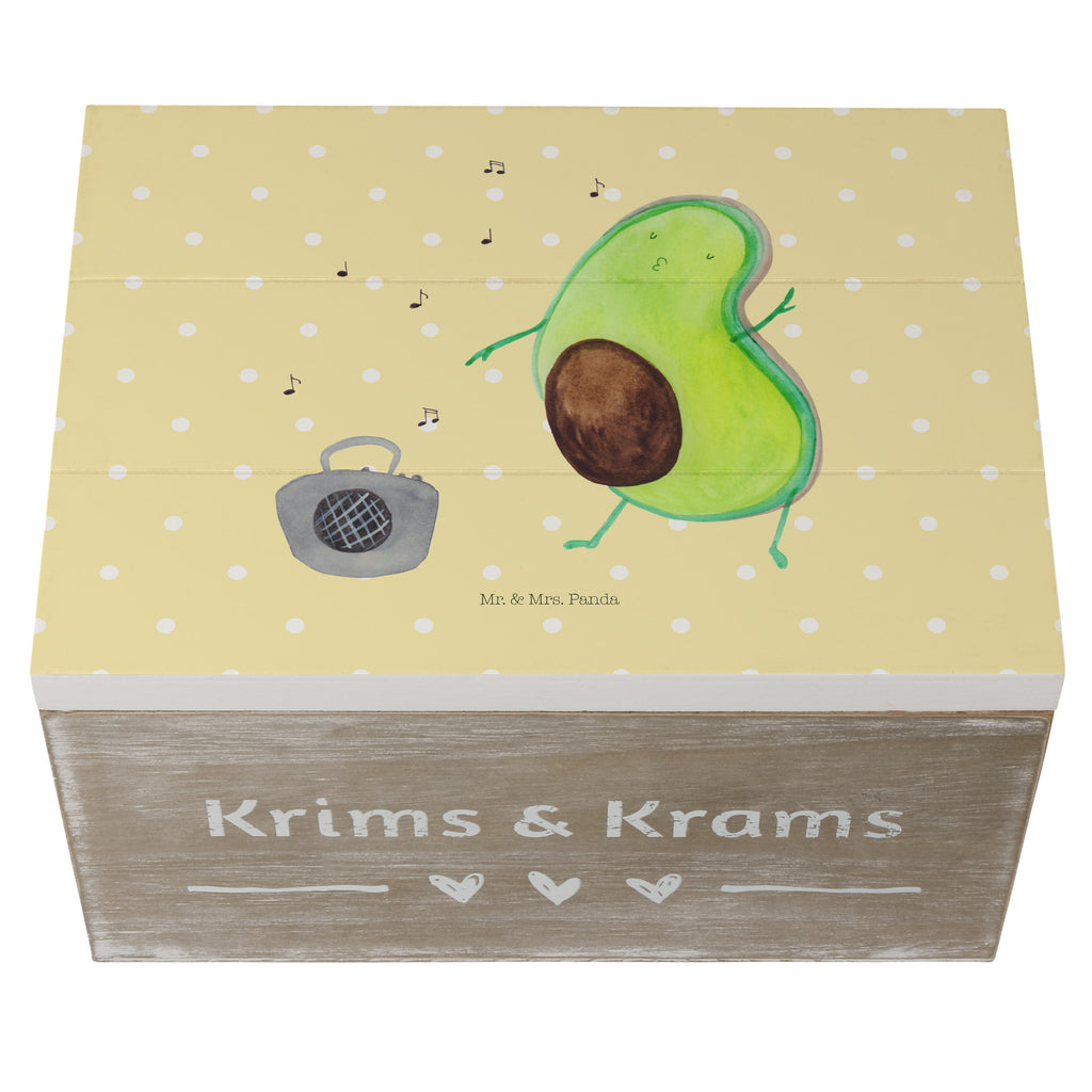 Holzkiste Avocado tanzt Holzkiste, Kiste, Schatzkiste, Truhe, Schatulle, XXL, Erinnerungsbox, Erinnerungskiste, Dekokiste, Aufbewahrungsbox, Avocado, Veggie, Vegan, Gesund
