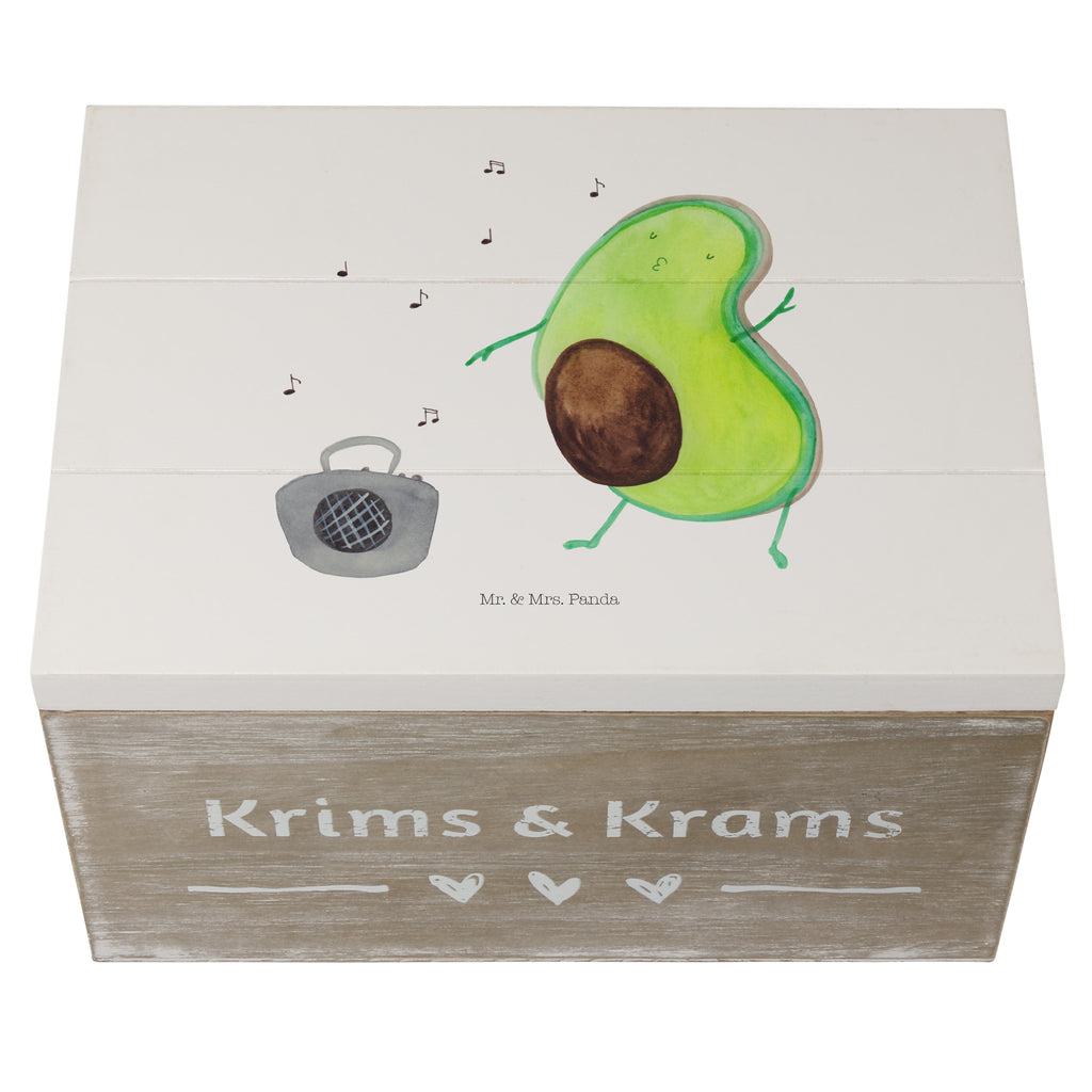 Holzkiste Avocado tanzt Holzkiste, Kiste, Schatzkiste, Truhe, Schatulle, XXL, Erinnerungsbox, Erinnerungskiste, Dekokiste, Aufbewahrungsbox, Avocado, Veggie, Vegan, Gesund
