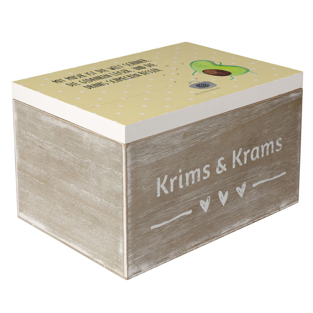 Holzkiste Avocado tanzt Holzkiste, Kiste, Schatzkiste, Truhe, Schatulle, XXL, Erinnerungsbox, Erinnerungskiste, Dekokiste, Aufbewahrungsbox, Avocado, Veggie, Vegan, Gesund