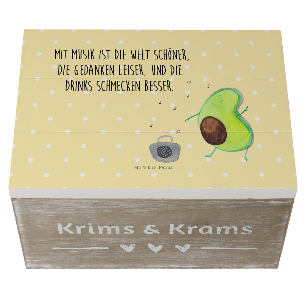 Holzkiste Avocado tanzt Holzkiste, Kiste, Schatzkiste, Truhe, Schatulle, XXL, Erinnerungsbox, Erinnerungskiste, Dekokiste, Aufbewahrungsbox, Avocado, Veggie, Vegan, Gesund