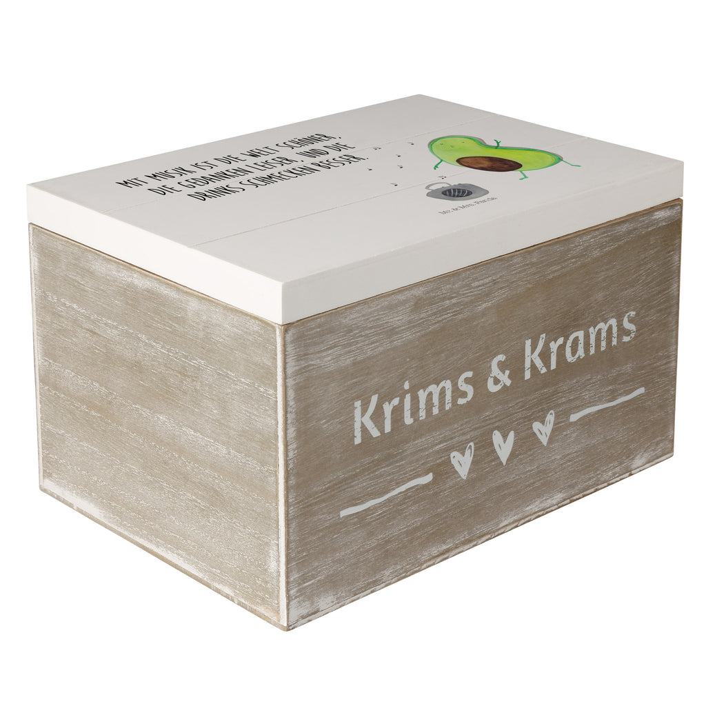 Holzkiste Avocado tanzt Holzkiste, Kiste, Schatzkiste, Truhe, Schatulle, XXL, Erinnerungsbox, Erinnerungskiste, Dekokiste, Aufbewahrungsbox, Avocado, Veggie, Vegan, Gesund