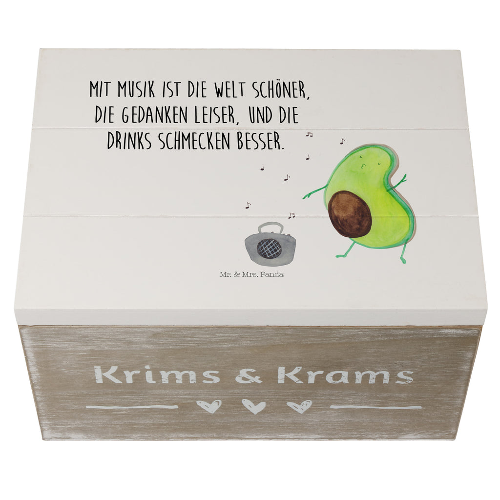 Holzkiste Avocado tanzt Holzkiste, Kiste, Schatzkiste, Truhe, Schatulle, XXL, Erinnerungsbox, Erinnerungskiste, Dekokiste, Aufbewahrungsbox, Avocado, Veggie, Vegan, Gesund