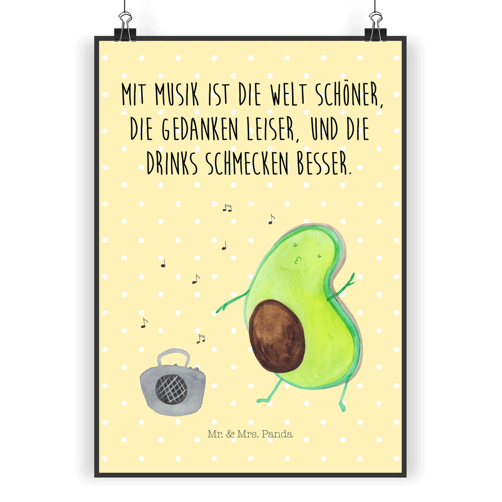 Poster Avocado tanzt Poster, Wandposter, Bild, Wanddeko, Küchenposter, Kinderposter, Wanddeko Bild, Raumdekoration, Wanddekoration, Handgemaltes Poster, Mr. & Mrs. Panda Poster, Designposter, Kunstdruck, Posterdruck, Avocado, Veggie, Vegan, Gesund