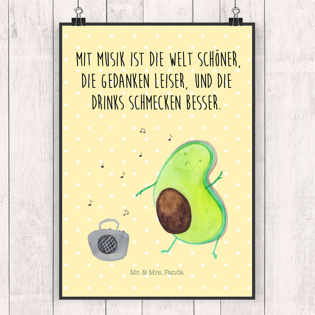 Poster Avocado tanzt Poster, Wandposter, Bild, Wanddeko, Küchenposter, Kinderposter, Wanddeko Bild, Raumdekoration, Wanddekoration, Handgemaltes Poster, Mr. & Mrs. Panda Poster, Designposter, Kunstdruck, Posterdruck, Avocado, Veggie, Vegan, Gesund