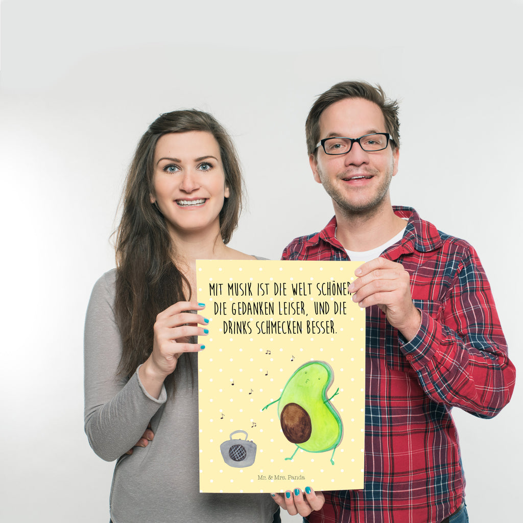 Poster Avocado tanzt Poster, Wandposter, Bild, Wanddeko, Küchenposter, Kinderposter, Wanddeko Bild, Raumdekoration, Wanddekoration, Handgemaltes Poster, Mr. & Mrs. Panda Poster, Designposter, Kunstdruck, Posterdruck, Avocado, Veggie, Vegan, Gesund