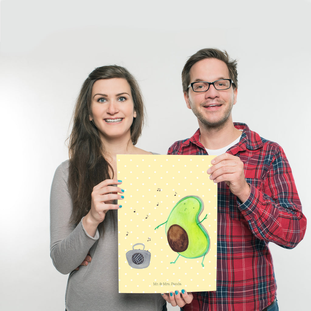 Poster Avocado tanzt Poster, Wandposter, Bild, Wanddeko, Küchenposter, Kinderposter, Wanddeko Bild, Raumdekoration, Wanddekoration, Handgemaltes Poster, Mr. & Mrs. Panda Poster, Designposter, Kunstdruck, Posterdruck, Avocado, Veggie, Vegan, Gesund