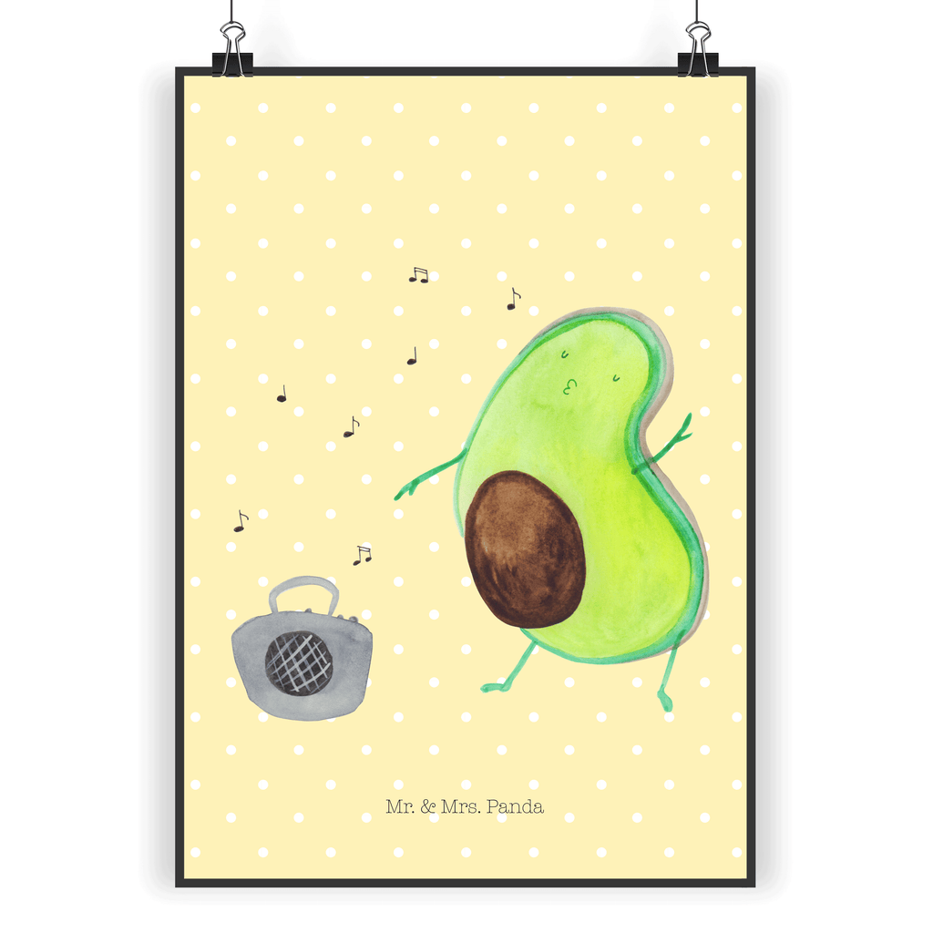 Poster Avocado tanzt Poster, Wandposter, Bild, Wanddeko, Küchenposter, Kinderposter, Wanddeko Bild, Raumdekoration, Wanddekoration, Handgemaltes Poster, Mr. & Mrs. Panda Poster, Designposter, Kunstdruck, Posterdruck, Avocado, Veggie, Vegan, Gesund