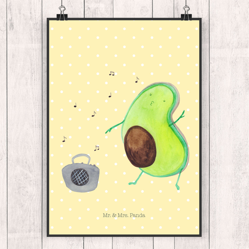 Poster Avocado tanzt Poster, Wandposter, Bild, Wanddeko, Küchenposter, Kinderposter, Wanddeko Bild, Raumdekoration, Wanddekoration, Handgemaltes Poster, Mr. & Mrs. Panda Poster, Designposter, Kunstdruck, Posterdruck, Avocado, Veggie, Vegan, Gesund