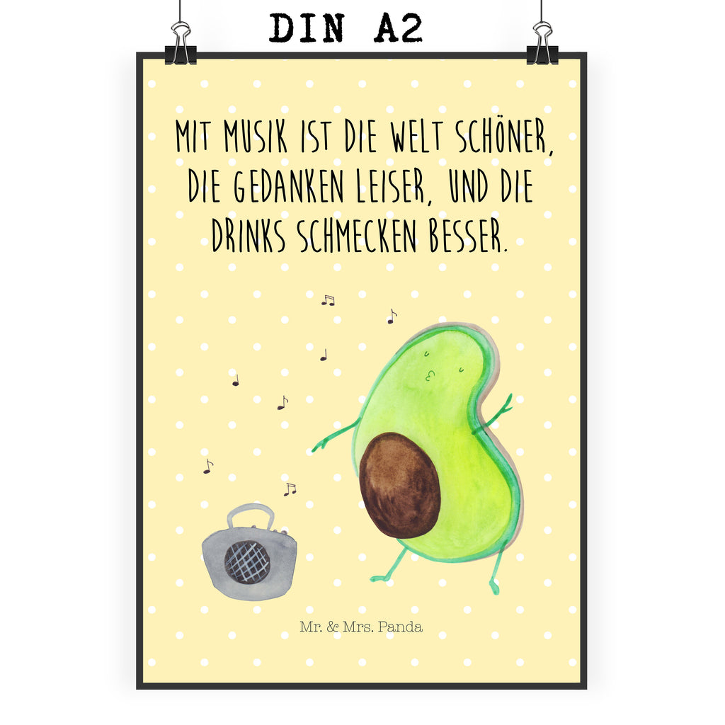 Poster Avocado tanzt Poster, Wandposter, Bild, Wanddeko, Küchenposter, Kinderposter, Wanddeko Bild, Raumdekoration, Wanddekoration, Handgemaltes Poster, Mr. & Mrs. Panda Poster, Designposter, Kunstdruck, Posterdruck, Avocado, Veggie, Vegan, Gesund