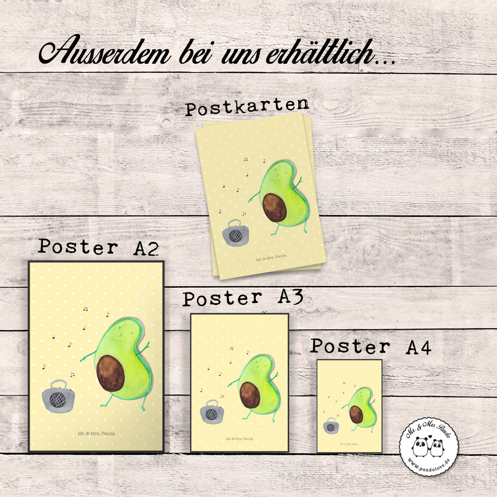 Poster Avocado tanzt Poster, Wandposter, Bild, Wanddeko, Küchenposter, Kinderposter, Wanddeko Bild, Raumdekoration, Wanddekoration, Handgemaltes Poster, Mr. & Mrs. Panda Poster, Designposter, Kunstdruck, Posterdruck, Avocado, Veggie, Vegan, Gesund