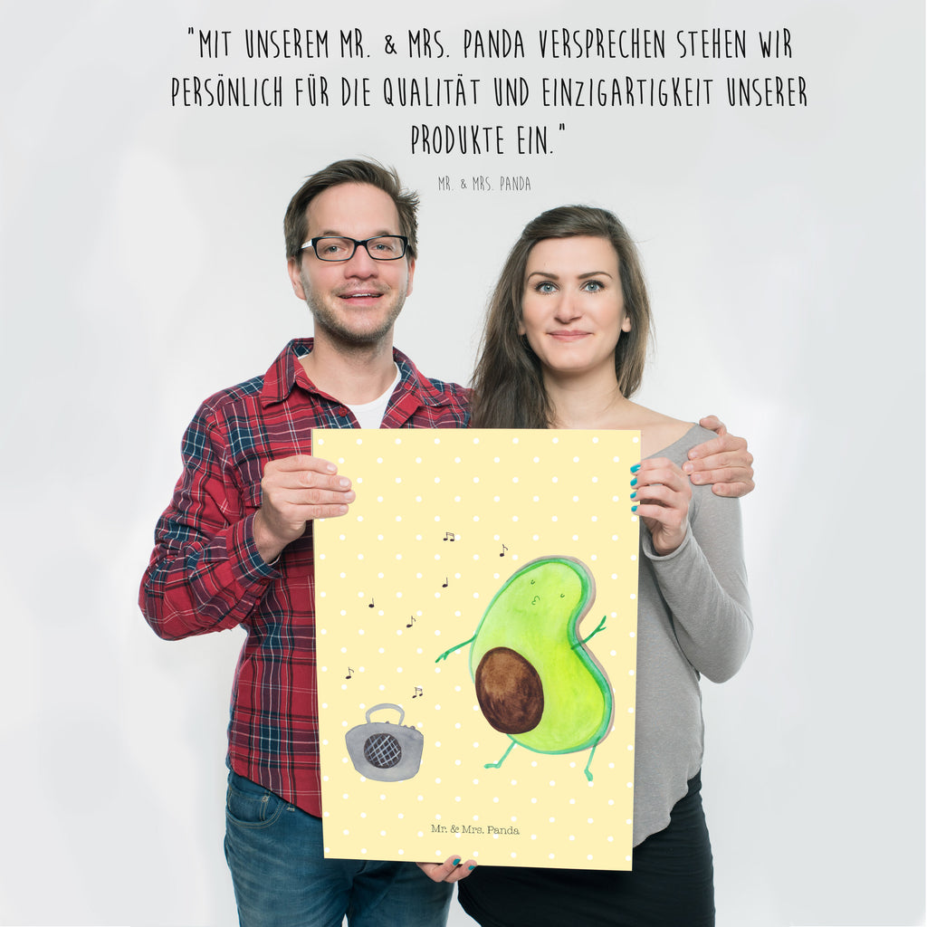 Poster Avocado tanzt Poster, Wandposter, Bild, Wanddeko, Küchenposter, Kinderposter, Wanddeko Bild, Raumdekoration, Wanddekoration, Handgemaltes Poster, Mr. & Mrs. Panda Poster, Designposter, Kunstdruck, Posterdruck, Avocado, Veggie, Vegan, Gesund
