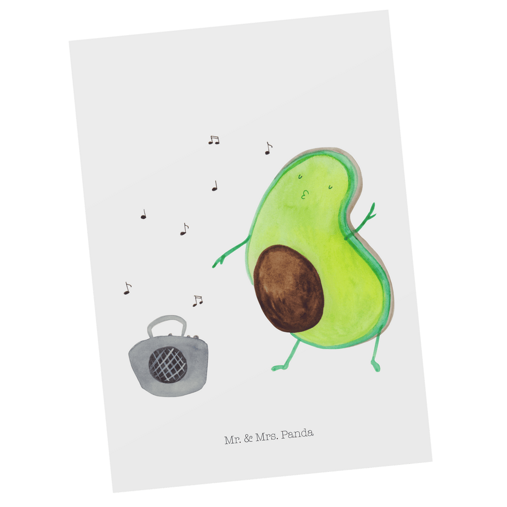 Postkarte Avocado tanzt Geschenkkarte, Grußkarte, Karte, Einladung, Ansichtskarte, Geburtstagskarte, Einladungskarte, Avocado, Veggie, Vegan, Gesund