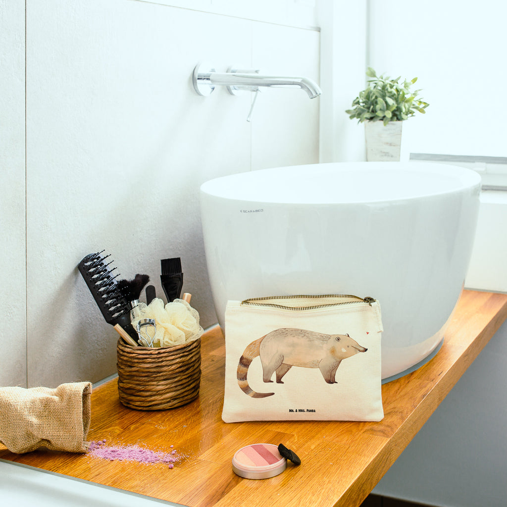 Schminktasche Nasenbaer Schminktasche, Kosmetiktasche, Kosmetikbeutel, Stiftemäppchen, Etui, Federmappe, Makeup, XXL, Schminketui, Kosmetiketui, Schlamperetui, Tiermotive, Gute Laune, lustige Sprüche, Tiere, Nasenbär, Nasenbären, Rüsselbär, Bär