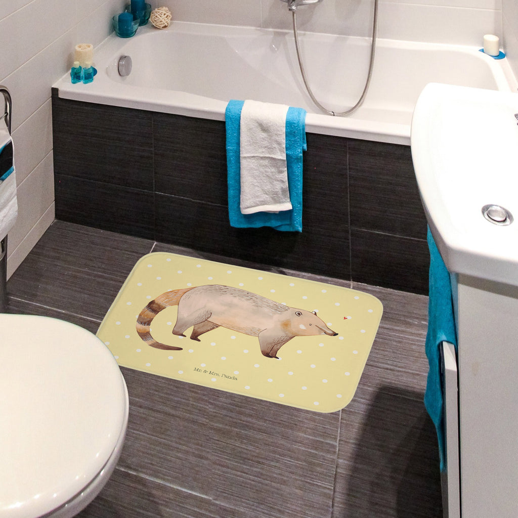 Badvorleger Nasenbaer Badematte, Badteppich, Duschvorleger, Badezimmerteppich, Badezimmermatte, Badvorleger, Duschmatte, Duschteppich, Tiermotive, Gute Laune, lustige Sprüche, Tiere, Nasenbär, Nasenbären, Rüsselbär, Bär