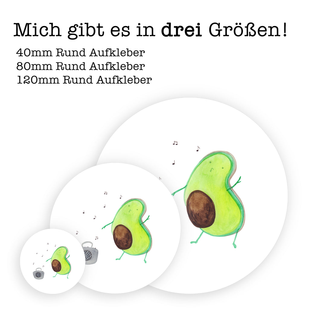 40mm Rund Aufkleber Avocado tanzt Sticker, Aufkleber, Etikett, Avocado, Veggie, Vegan, Gesund