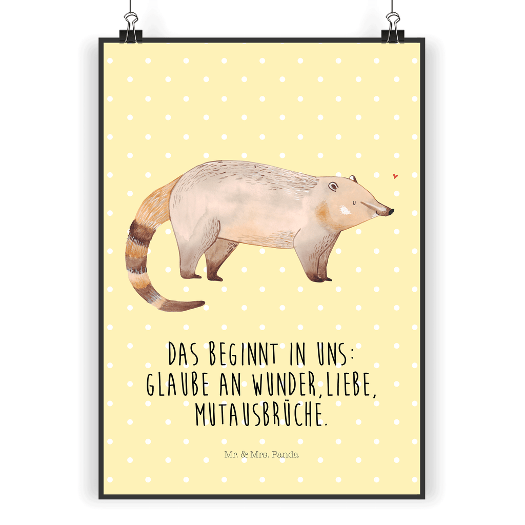Poster Nasenbaer Poster, Wandposter, Bild, Wanddeko, Küchenposter, Kinderposter, Wanddeko Bild, Raumdekoration, Wanddekoration, Handgemaltes Poster, Mr. & Mrs. Panda Poster, Designposter, Kunstdruck, Posterdruck, Tiermotive, Gute Laune, lustige Sprüche, Tiere, Nasenbär, Nasenbären, Rüsselbär, Bär