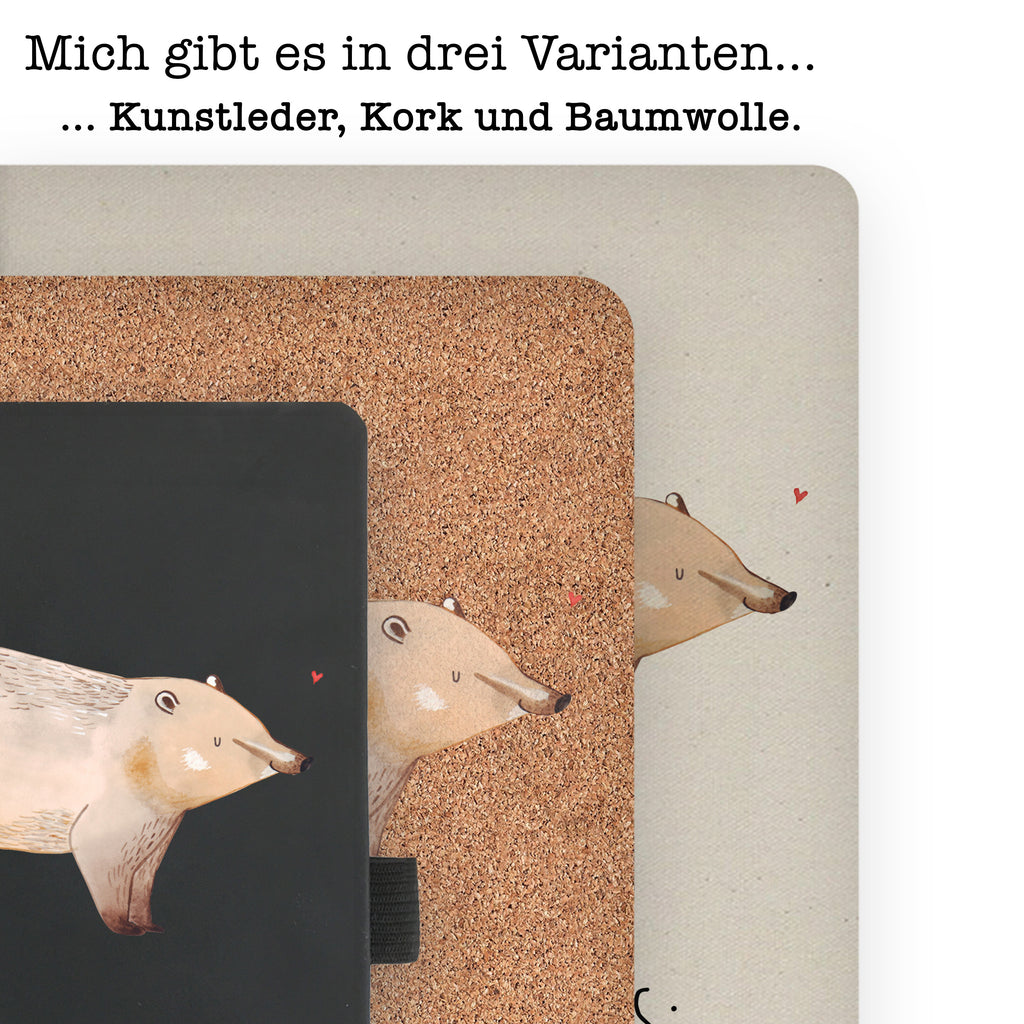 DIN A6 Baumwoll Notizbuch Nasenbaer Notizen, Eintragebuch, Tagebuch, Notizblock, Adressbuch, Journal, Kladde, Skizzenbuch, Notizheft, Schreibbuch, Schreibheft, Tiermotive, Gute Laune, lustige Sprüche, Tiere, Nasenbär, Nasenbären, Rüsselbär, Bär