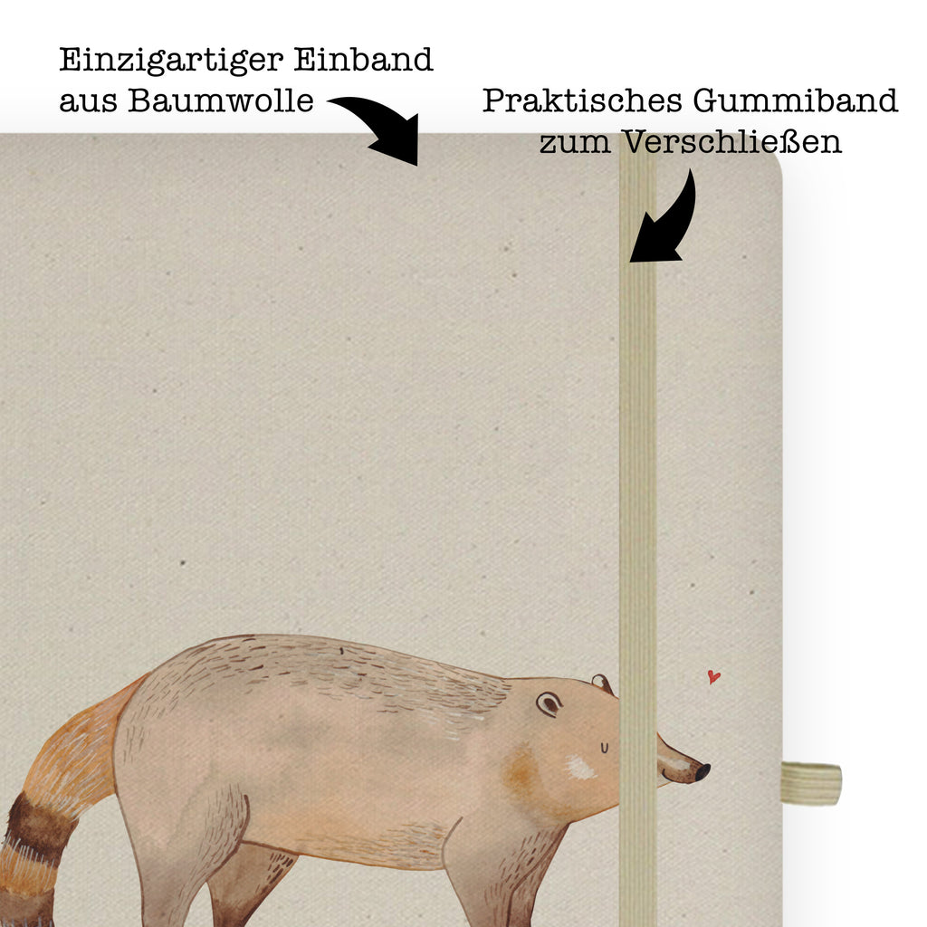 DIN A6 Baumwoll Notizbuch Nasenbaer Notizen, Eintragebuch, Tagebuch, Notizblock, Adressbuch, Journal, Kladde, Skizzenbuch, Notizheft, Schreibbuch, Schreibheft, Tiermotive, Gute Laune, lustige Sprüche, Tiere, Nasenbär, Nasenbären, Rüsselbär, Bär