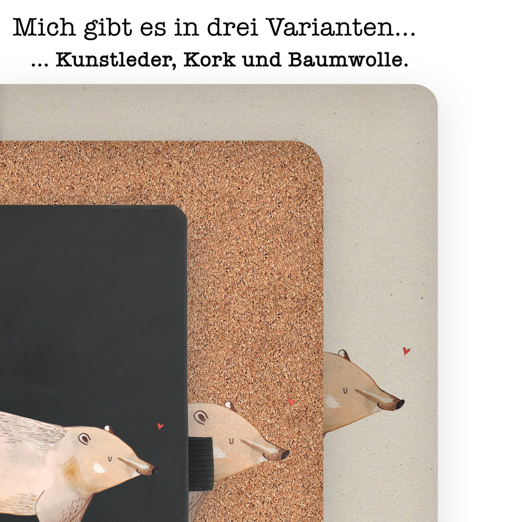 DIN A6 Baumwoll Notizbuch Nasenbaer Notizen, Eintragebuch, Tagebuch, Notizblock, Adressbuch, Journal, Kladde, Skizzenbuch, Notizheft, Schreibbuch, Schreibheft, Tiermotive, Gute Laune, lustige Sprüche, Tiere, Nasenbär, Nasenbären, Rüsselbär, Bär