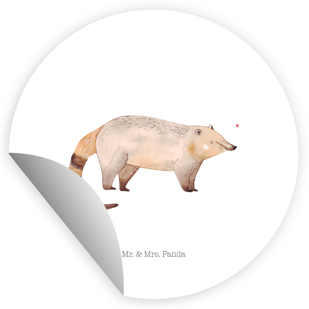 40mm Rund Aufkleber Nasenbaer Sticker, Aufkleber, Etikett, Tiermotive, Gute Laune, lustige Sprüche, Tiere, Nasenbär, Nasenbären, Rüsselbär, Bär