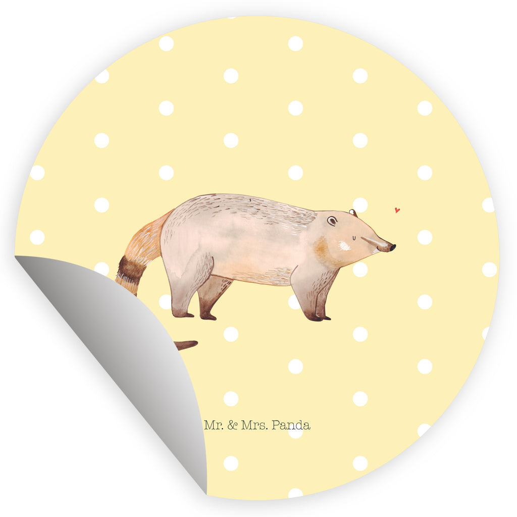 40mm Rund Aufkleber Nasenbaer Sticker, Aufkleber, Etikett, Tiermotive, Gute Laune, lustige Sprüche, Tiere, Nasenbär, Nasenbären, Rüsselbär, Bär