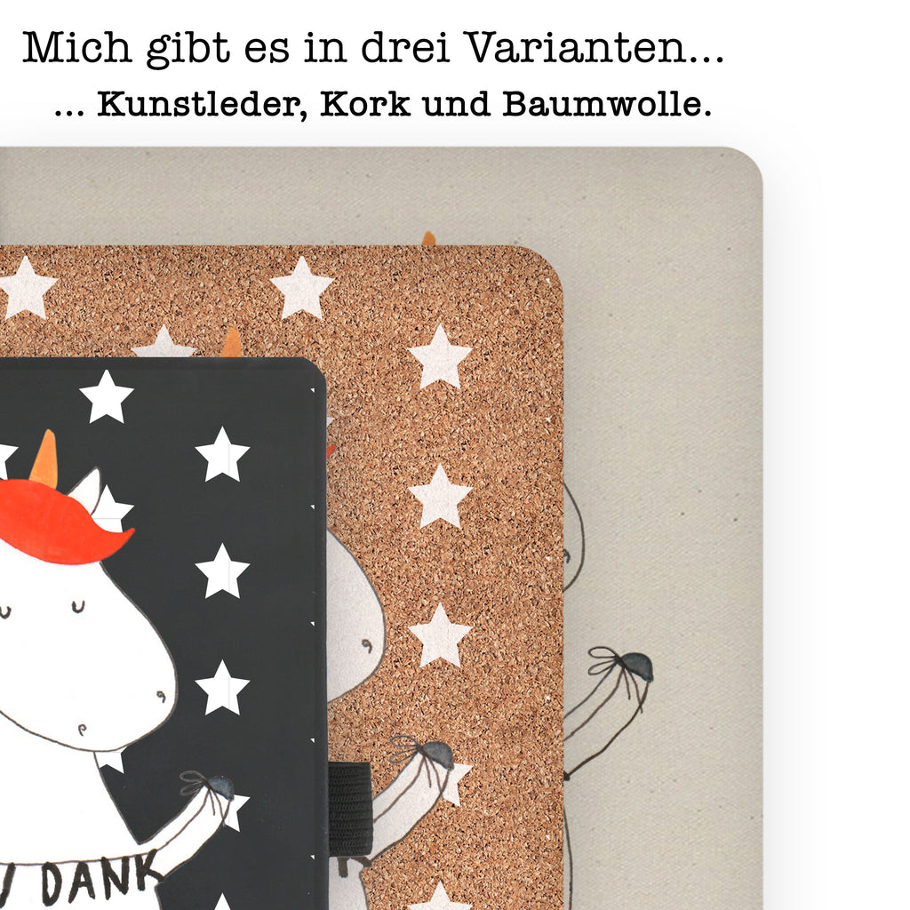 DIN A4 Baumwoll Notizbuch Einhorn Vielen Dank Notizen, Eintragebuch, Tagebuch, Notizblock, Adressbuch, Journal, Kladde, Skizzenbuch, Notizheft, Schreibbuch, Schreibheft, Einhorn, Einhörner, Einhorn Deko, Pegasus, Unicorn, Danke, vielen Dank, Dankeschön, Danksagung