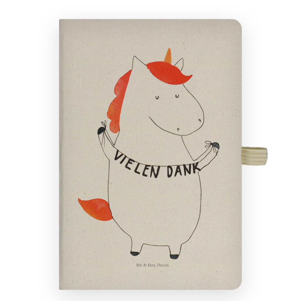 DIN A4 Baumwoll Notizbuch Einhorn Vielen Dank Notizen, Eintragebuch, Tagebuch, Notizblock, Adressbuch, Journal, Kladde, Skizzenbuch, Notizheft, Schreibbuch, Schreibheft, Einhorn, Einhörner, Einhorn Deko, Pegasus, Unicorn, Danke, vielen Dank, Dankeschön, Danksagung