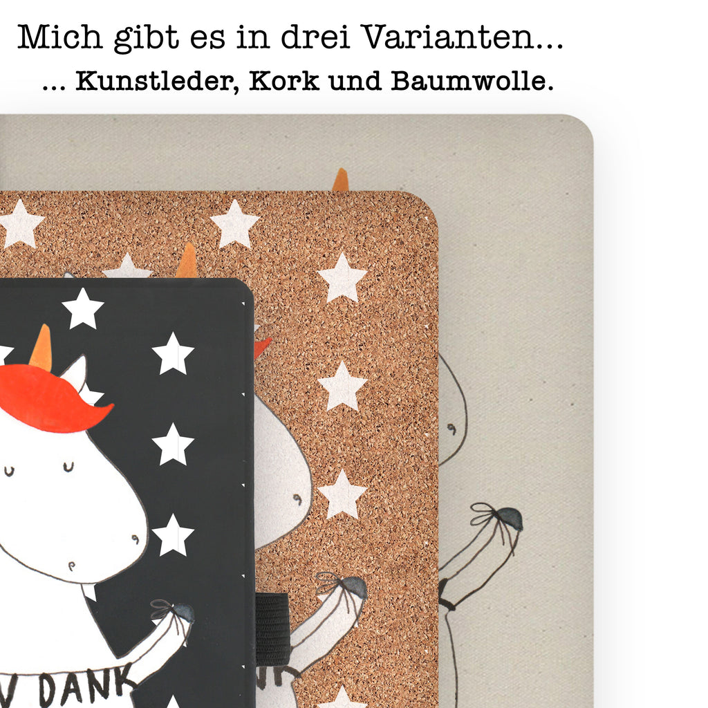 DIN A4 Baumwoll Notizbuch Einhorn Vielen Dank Notizen, Eintragebuch, Tagebuch, Notizblock, Adressbuch, Journal, Kladde, Skizzenbuch, Notizheft, Schreibbuch, Schreibheft, Einhorn, Einhörner, Einhorn Deko, Pegasus, Unicorn, Danke, vielen Dank, Dankeschön, Danksagung