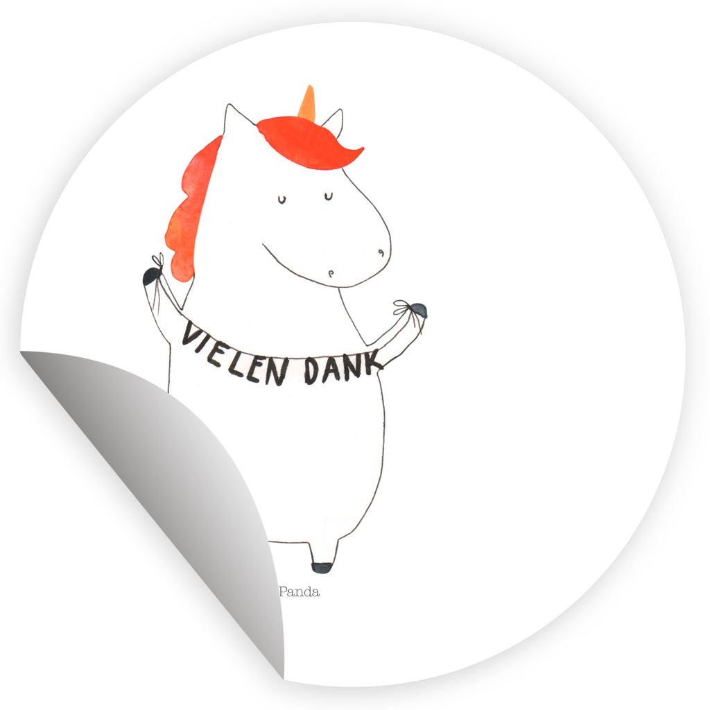 40mm Rund Aufkleber Einhorn Vielen Dank Sticker, Aufkleber, Etikett, Einhorn, Einhörner, Einhorn Deko, Pegasus, Unicorn, Danke, vielen Dank, Dankeschön, Danksagung