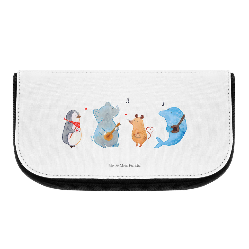 Kosmetiktasche Big Band Kosmetikbeutel, Kulturtasche, Kulturbeutel, Schminktasche, Make-Up Tasche, Tiermotive, Gute Laune, lustige Sprüche, Tiere, Hund, Pinguin, Maus, Elefant, Delfin, Gitarre, Band, Triangel, Musikanten, Musik