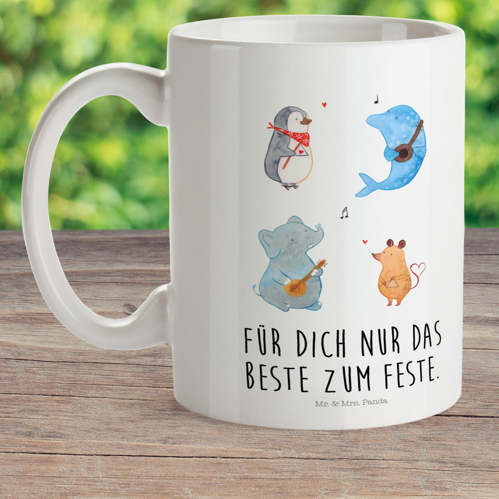 Kindertasse Big Band Kunststoff Tasse, Kindergarten, Tasse, Trinkbecher, Camping Becher, Kaffeetasse, Kunststoffbecher, Kindergartenbecher, Outdoorgeschirr, Kunststoffgeschirr, Reisebecher, Reisetasse, Kinderbecher, Tiermotive, Gute Laune, lustige Sprüche, Tiere, Hund, Pinguin, Maus, Elefant, Delfin, Gitarre, Band, Triangel, Musikanten, Musik
