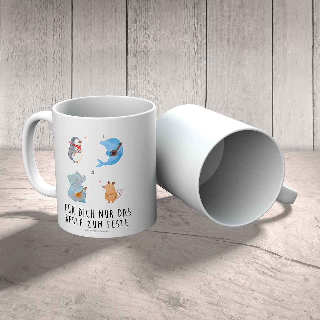 Kindertasse Big Band Kunststoff Tasse, Kindergarten, Tasse, Trinkbecher, Camping Becher, Kaffeetasse, Kunststoffbecher, Kindergartenbecher, Outdoorgeschirr, Kunststoffgeschirr, Reisebecher, Reisetasse, Kinderbecher, Tiermotive, Gute Laune, lustige Sprüche, Tiere, Hund, Pinguin, Maus, Elefant, Delfin, Gitarre, Band, Triangel, Musikanten, Musik