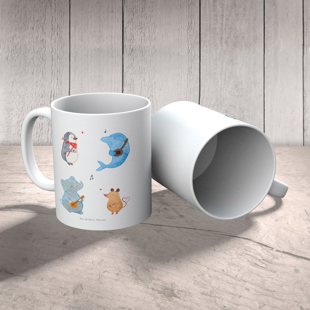 Kindertasse Big Band Kunststoff Tasse, Kindergarten, Tasse, Trinkbecher, Camping Becher, Kaffeetasse, Kunststoffbecher, Kindergartenbecher, Outdoorgeschirr, Kunststoffgeschirr, Reisebecher, Reisetasse, Kinderbecher, Tiermotive, Gute Laune, lustige Sprüche, Tiere, Hund, Pinguin, Maus, Elefant, Delfin, Gitarre, Band, Triangel, Musikanten, Musik