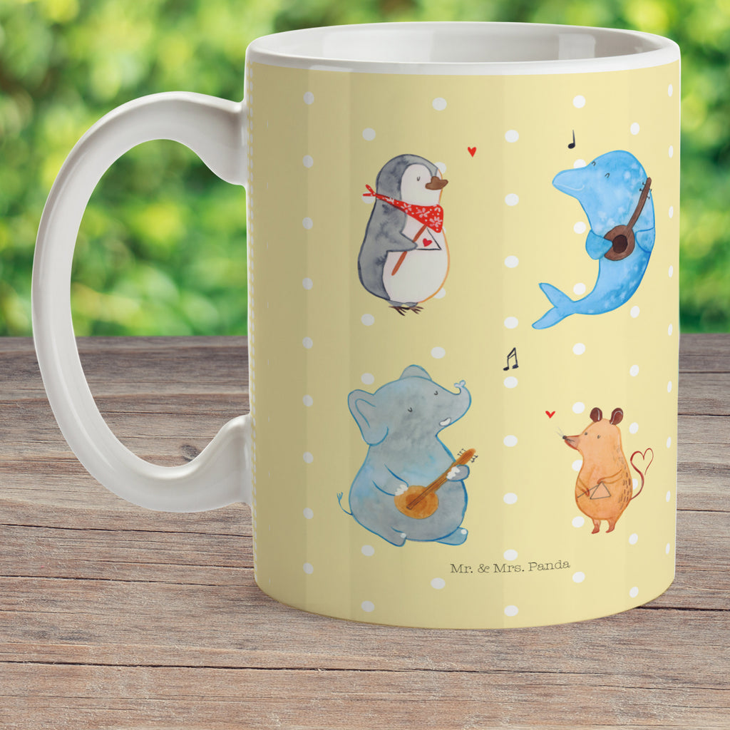 Kindertasse Big Band Kunststoff Tasse, Kindergarten, Tasse, Trinkbecher, Camping Becher, Kaffeetasse, Kunststoffbecher, Kindergartenbecher, Outdoorgeschirr, Kunststoffgeschirr, Reisebecher, Reisetasse, Kinderbecher, Tiermotive, Gute Laune, lustige Sprüche, Tiere, Hund, Pinguin, Maus, Elefant, Delfin, Gitarre, Band, Triangel, Musikanten, Musik